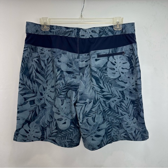 Speedo Men’s Hydro Volley Swim Trunks XL Lined Drawstring Blue Tropical Print - Picture 2 of 9
